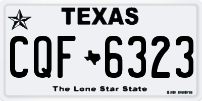 TX license plate CQF6323