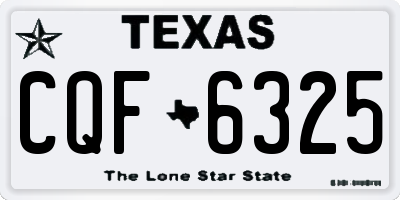 TX license plate CQF6325