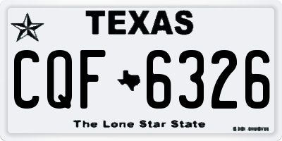 TX license plate CQF6326