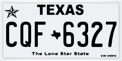 TX license plate CQF6327