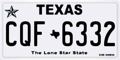 TX license plate CQF6332
