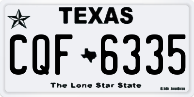 TX license plate CQF6335