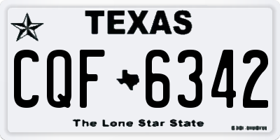 TX license plate CQF6342