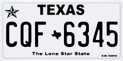 TX license plate CQF6345