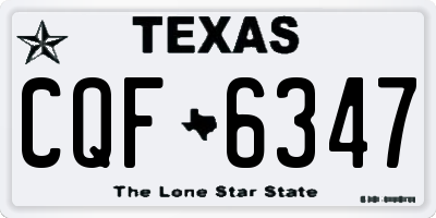TX license plate CQF6347