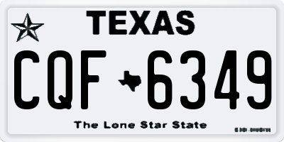 TX license plate CQF6349