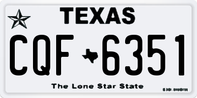 TX license plate CQF6351