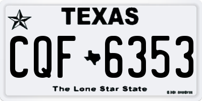 TX license plate CQF6353