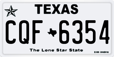 TX license plate CQF6354