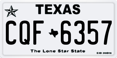 TX license plate CQF6357