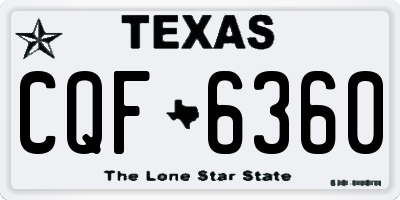 TX license plate CQF6360