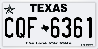 TX license plate CQF6361