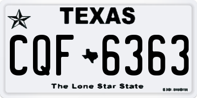 TX license plate CQF6363
