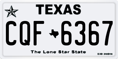 TX license plate CQF6367