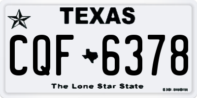 TX license plate CQF6378