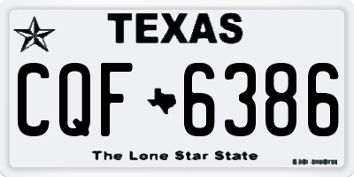 TX license plate CQF6386