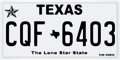 TX license plate CQF6403