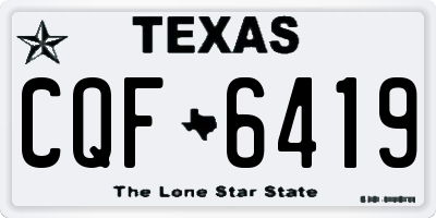 TX license plate CQF6419