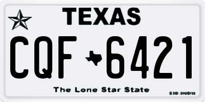 TX license plate CQF6421