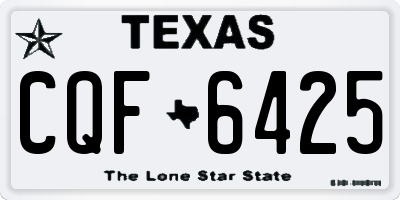 TX license plate CQF6425