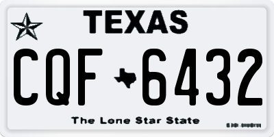 TX license plate CQF6432
