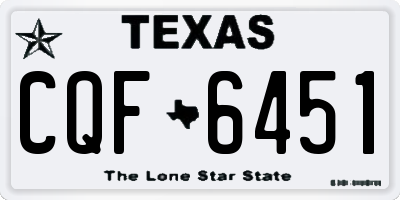 TX license plate CQF6451
