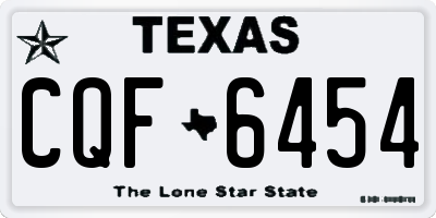 TX license plate CQF6454