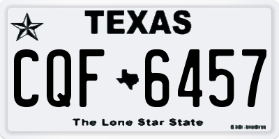 TX license plate CQF6457