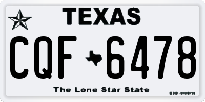 TX license plate CQF6478
