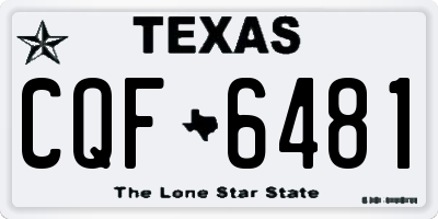 TX license plate CQF6481