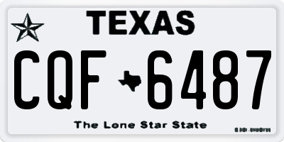 TX license plate CQF6487