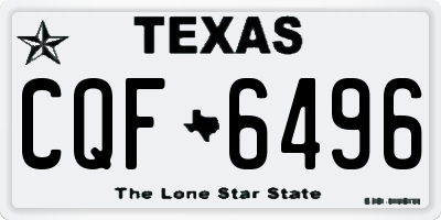 TX license plate CQF6496