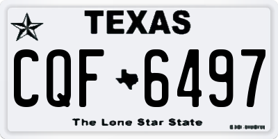 TX license plate CQF6497