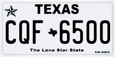 TX license plate CQF6500