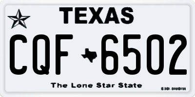 TX license plate CQF6502