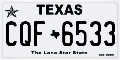 TX license plate CQF6533