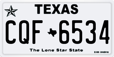 TX license plate CQF6534