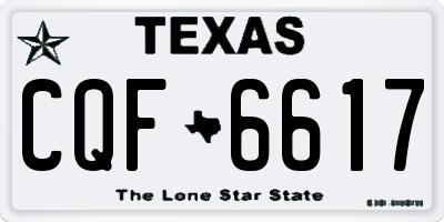 TX license plate CQF6617