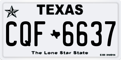 TX license plate CQF6637