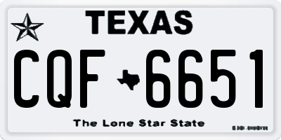 TX license plate CQF6651