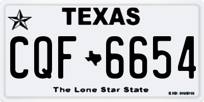 TX license plate CQF6654