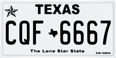 TX license plate CQF6667