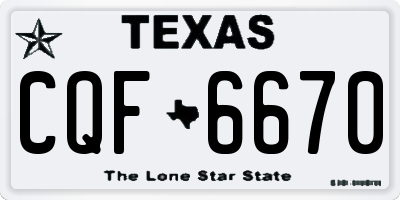 TX license plate CQF6670