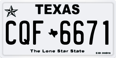 TX license plate CQF6671