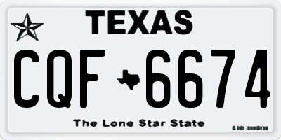 TX license plate CQF6674
