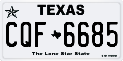 TX license plate CQF6685
