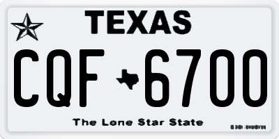 TX license plate CQF6700