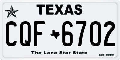 TX license plate CQF6702