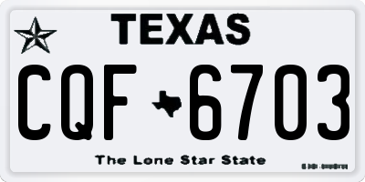 TX license plate CQF6703