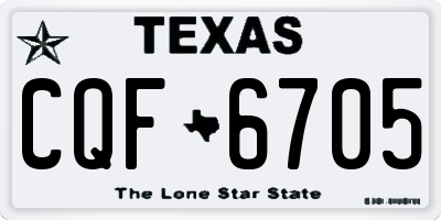 TX license plate CQF6705